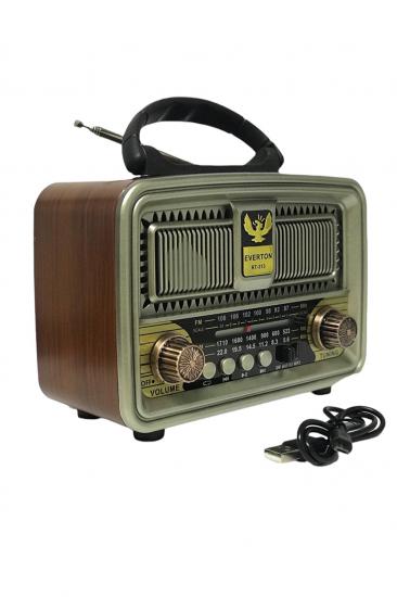 Everton Rt-313t Bluetooth Fm-usb-Tf Card-Aux Şarjlı  Nostaljik Radyo