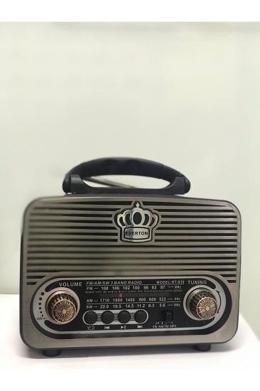 Everton Rt-830 Güneş Enerjili Panelli Bluetooth Fm-usb-Tf Card-Aux Nostaljik Radyo