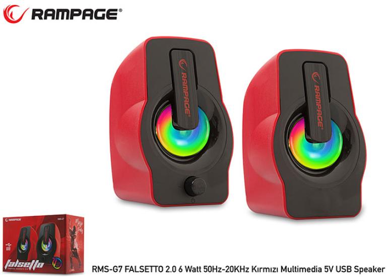 Rampage RMS-G7 Falsetto 2.0 6 Watt Kırmızı 5v Usb