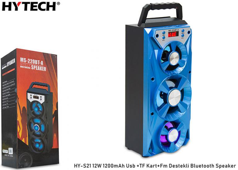 Hytech HY-S21 12W 1200mAh Karışık Usb +TF Kart+Fm Destekli Bluetooth Speaker