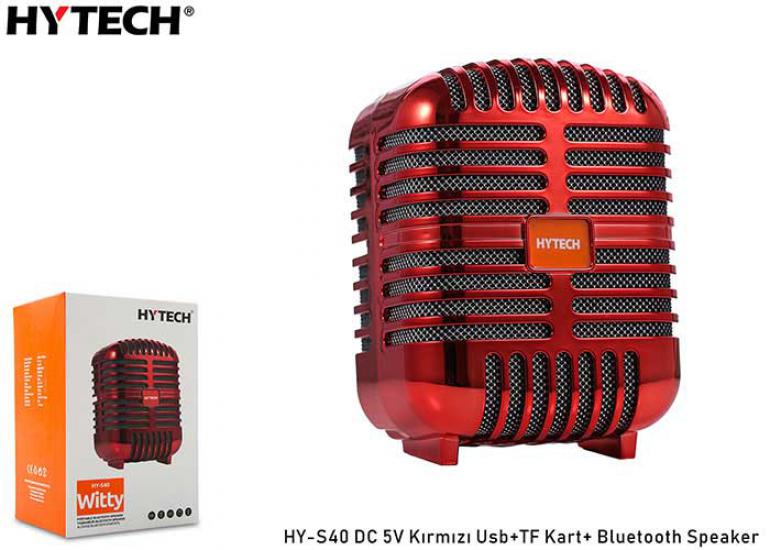Hytech HY-S40 DC 5V Bluetooth Speaker Kırmızı Usb+TF Kart+
