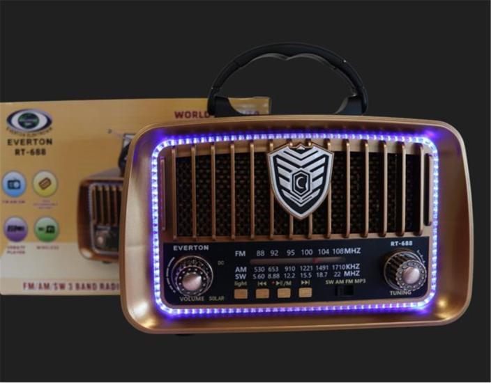 Everton RT-688 Solarlı Saatli Nostaljik Radyo