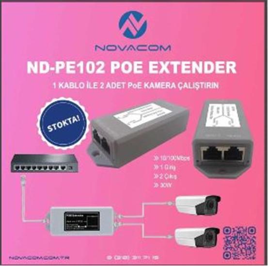 Nova ND-PE102 1 İnput 2 Output Poe Extender