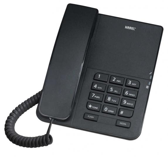 Karel TM140 Siyah Analog Masa Üstü Kablolu Telefon