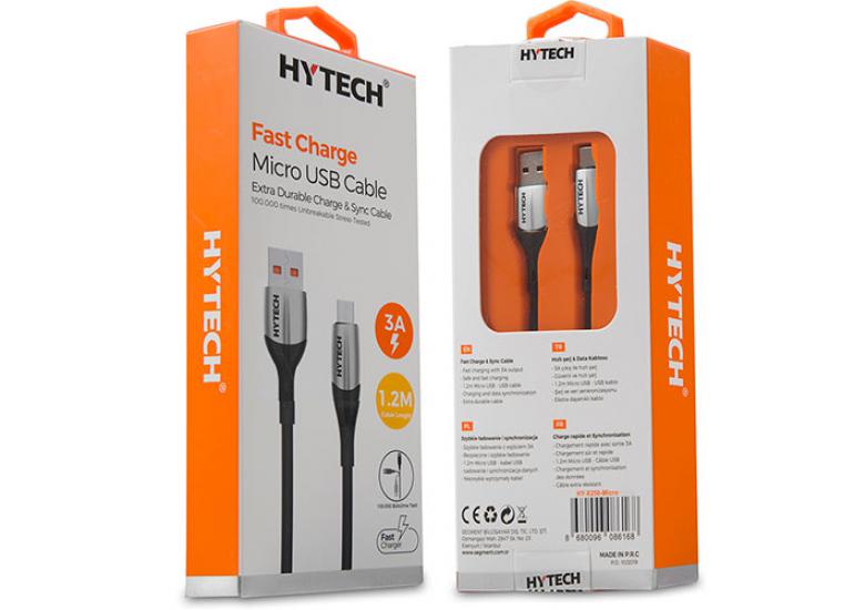 Hytech HY-X250 3A Micro Usb 1,2m Data+Sarj Kablosu