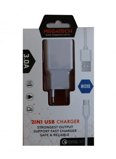 Megatech CC01 5v-3.0 Micro Kablo Hızlı Şarj