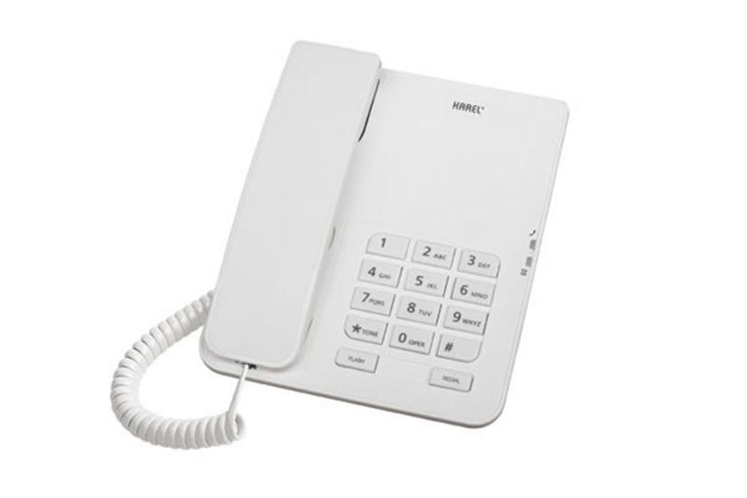 Karel TM140 Beyaz Analog Masa Üstü Kablolu Telefon