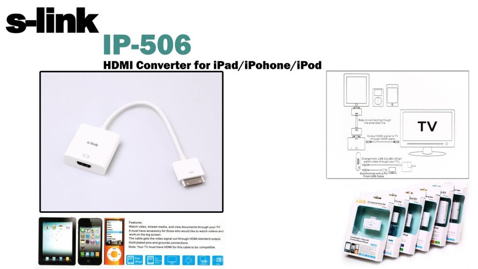 S-link IP-506 ipod-iphone-ipad Hdmi Konnektör