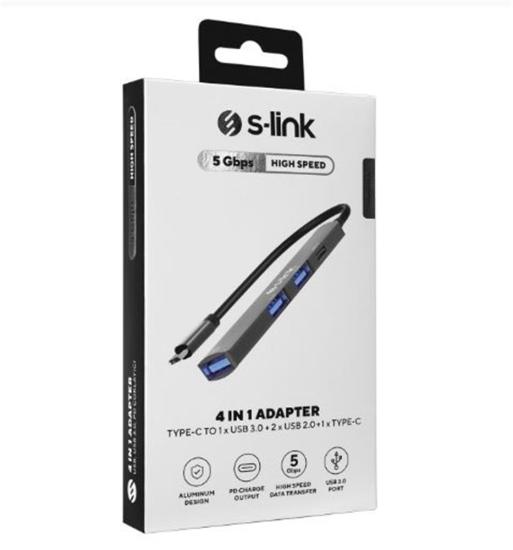 S-link SWV-USBC023 4 in 1 Gri Metal Adaptör
