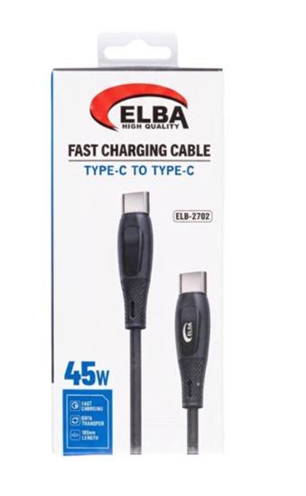 Elba ELB-2702 Siyah Silikon Şarj Kablosu 480Mps