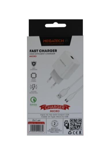 Megatech CC01 5v-3.0 Micro Kablo Hızlı Şarj