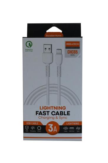 Megatech CHC65 3.0A 1mt Lightning Şarj Kablosu