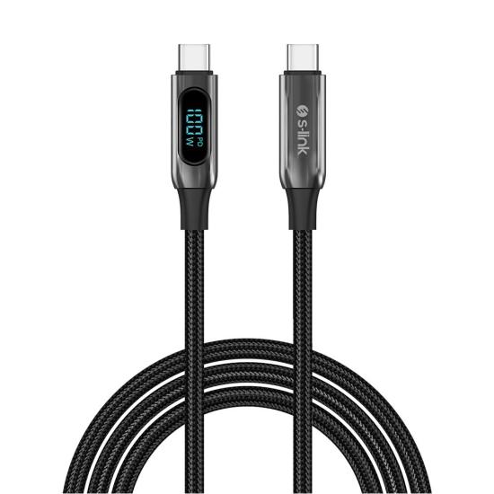 S-link Armor LED LCC-0100 100W Type-C Şarj Kablosu