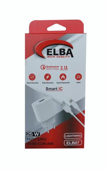 Elba ELB07-USB-25WIOS Ev Şarj Kafa+Lightning Kablo