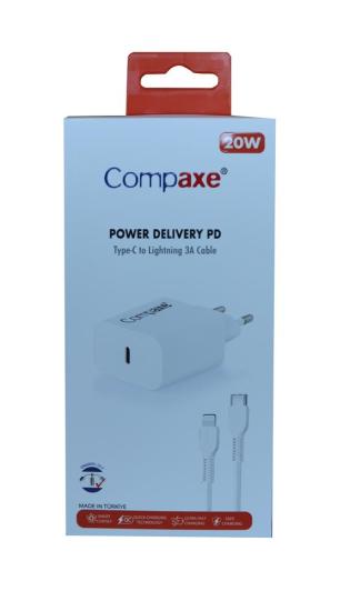 Compaxe CTA-200TI Ev Şarj Kafa+Type-C Şarj Kablosu