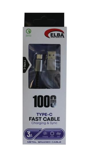 Elba Elb34-Typ Type-c 1mt 3A Hasırlı Kablo