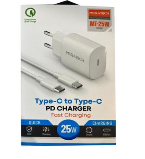 Megatech Mt-25w QC:3.0 PD:3.0 Ev Şarj Hızlı Şarj