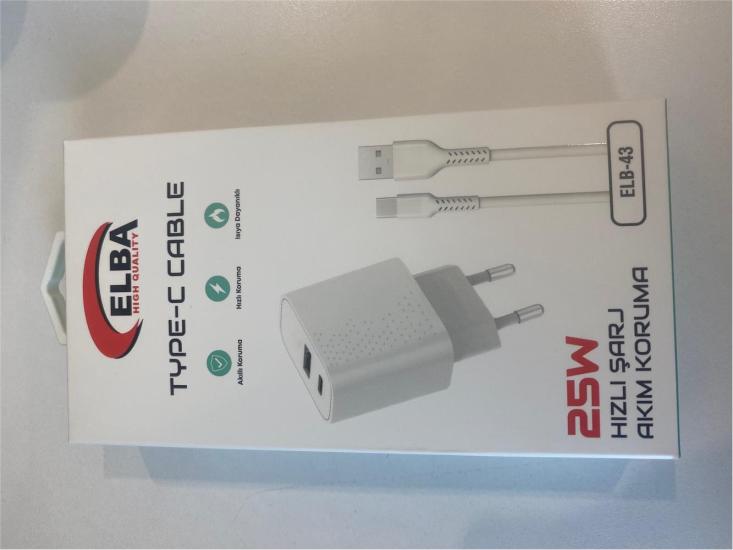 ELBA ELB-43 25W 2li USB Başlık TYPE-C Hızlı Şarj