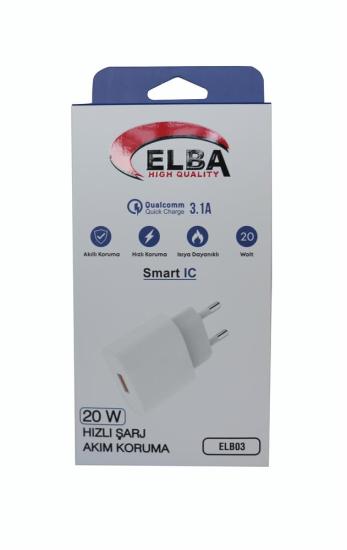 Elba ELB03-20USB Beyaz 20W USb Şarj Kafa QC4.0