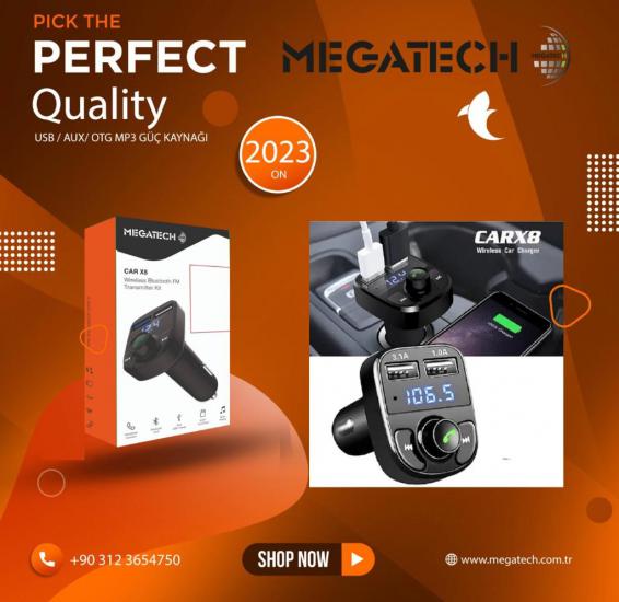 Megatech MG-TMX8 Usb-Aux-Otg-Mp3