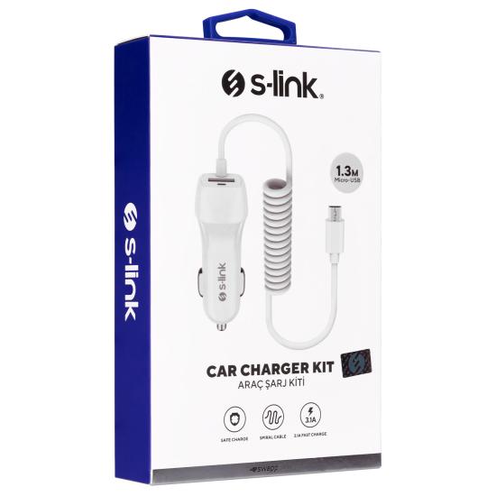 https://www.nedratek.com/S-link Swapp SW-C535 1 Usb + Micro Usb 12-24V 3.1A Kablolu Araç Şarj Cihazı