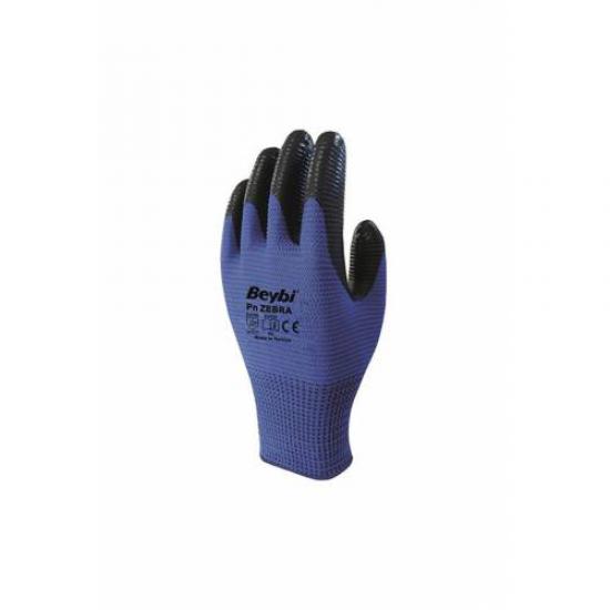 Beybi Nitril Polyester PN zebra 9 Beden 12li EN388