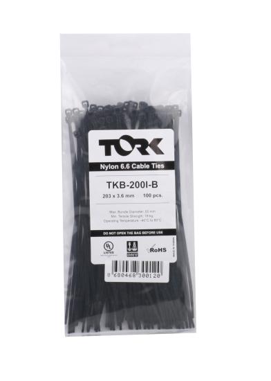 Tork TKB-200I-B 3.6-203 Siyah Kablo Bağı 100lü Paket
