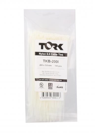 Tork TRK-100-2,5mm Beyaz 100lü Kablo Bağı