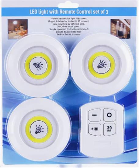 Yakut 3 Adet Kumandalı Yapıştırmalı Led Aydınlatma