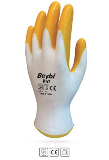 Beybi Nitril Polyester PN7 9 Beden Eldiven 12li