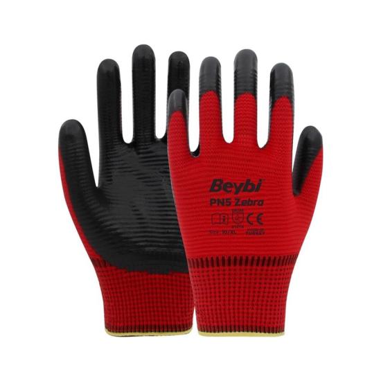 Beybi Nitril PMK PN5 Zebra Eldiven 9 Beden 12li 