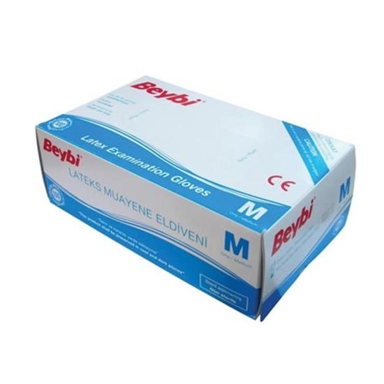 https://www.nedratek.com/Beybi Lateks Pudralı (M) Medium Beden Muayene Eldiven 100lü Paket