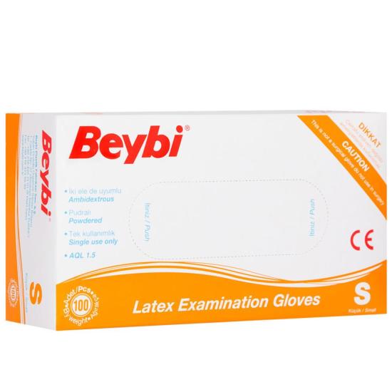 Beybi Lateks Pudralı Small Muayene Eldiven 100lü