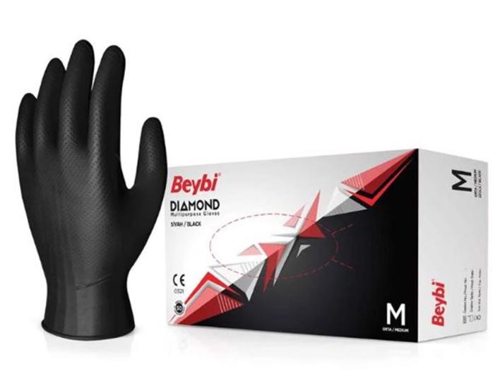 https://www.nedratek.com/Beybi Diamond Pudrasız Kalın Siyah Nitril Eldiven Medium 100 Adet
