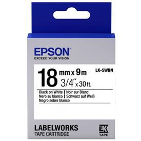 Epson LK-5WBN Siyah Üzeri Beyaz 18MM 9Metre Etiket