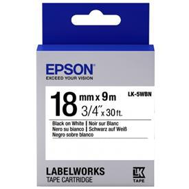Epson LK-5WBN Siyah Üzeri Beyaz 18mm 9Metre Etiket