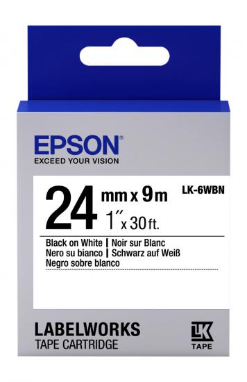 Epson LK-6WBN Standard Siyah Üzeri Beyaz 24MM 9Metre Etiket