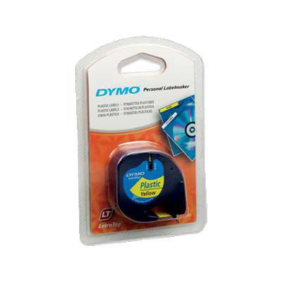 DYMO S0721620 LetraTag Plastik Şerit ( 12 mm X 4 mt ) , Sarı (59423) 91202