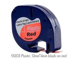Dymo S0721630 LetraTag Plastik Şerit Kırmızı