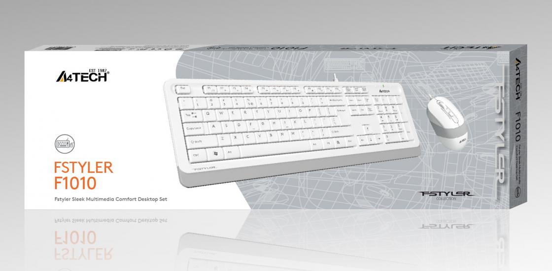 A4 Tech F1010 Q Usb Beyaz Klv+Optik Mouse Set