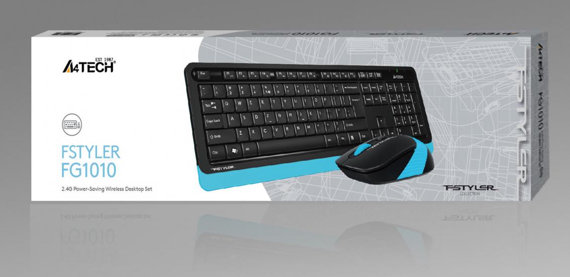 A4 Tech Fg1010 2.4G Mavi Q Klavye+Optik Mouse Set