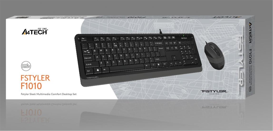 A4 Tech F1010 Q Usb Gri Klavye+Optik Mouse Set