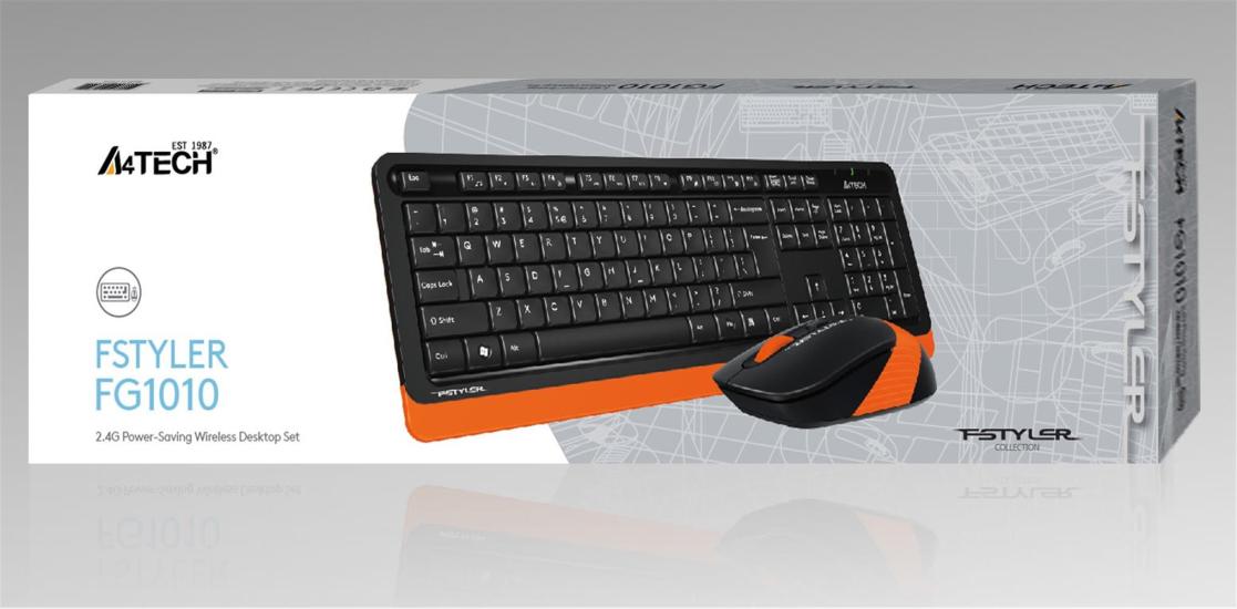 A4 Tech Fg1010 2.4G Turuncu Q Klv+Optik Mouse Set