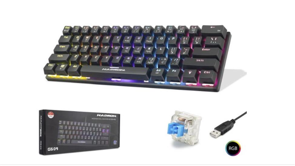 https://www.nedratek.com/Hadron G509B Kablolu Oyuncu Mini Klavye Mekanik Blue Switch Rgb Q Siyah
