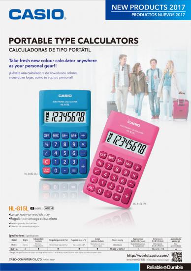 Casio HL-815L-PK 8 Hane Cep Tipi Hesap Makinesi