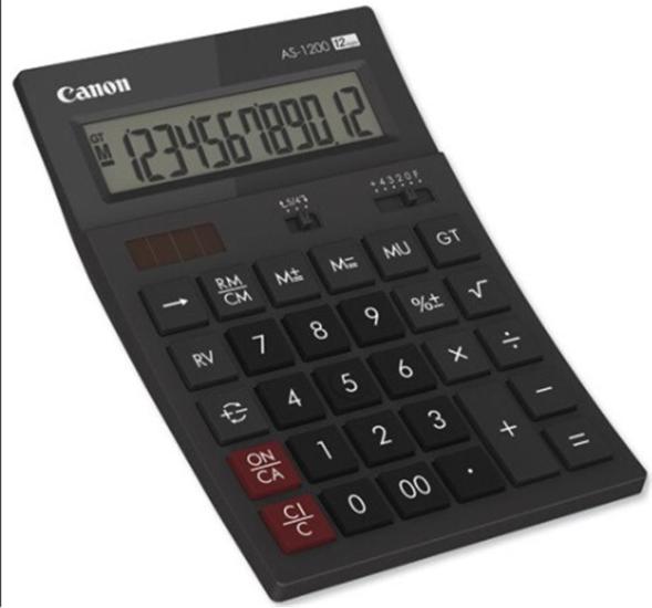 Canon AS-1200 HB 12 Hane Siyah Hesap Makinesi
