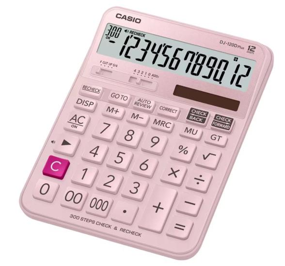 Casio DJ-120D Plus Pembe Masa Üstü Hesap Makinesi