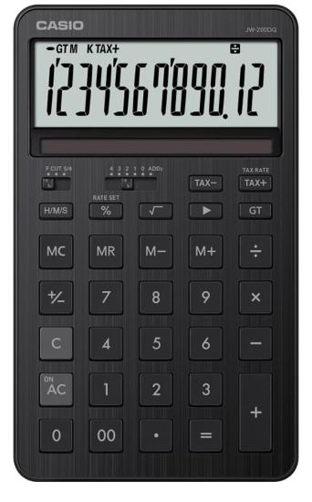 Casio JW-200DQ-BK Siyah Masa Üstü Hesap Makinesi