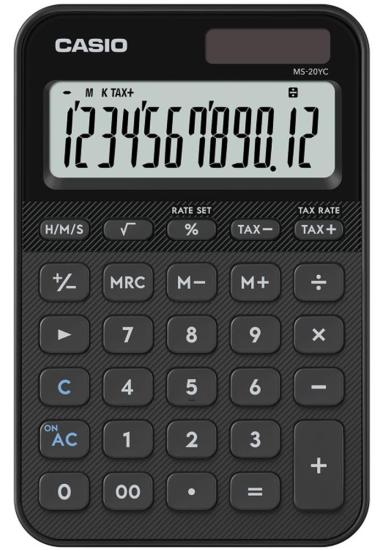 Casio MS-20YC-BK 12 Hane Masa Üstü Hesap Makinesi
