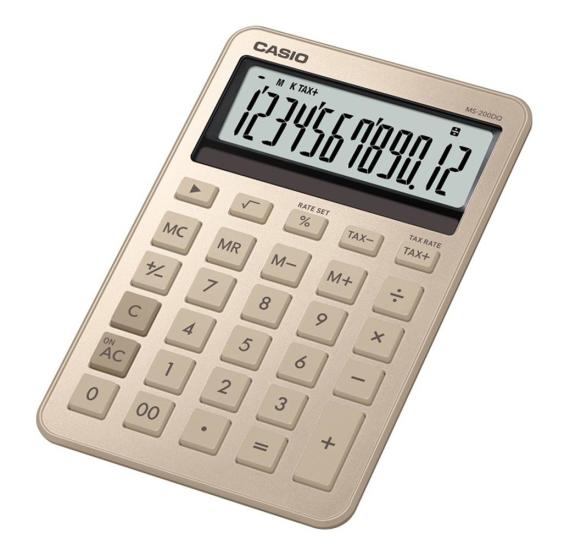 Casio MS-200DQ-GD 12 Hane Masa Üstü Hesap Makinesi